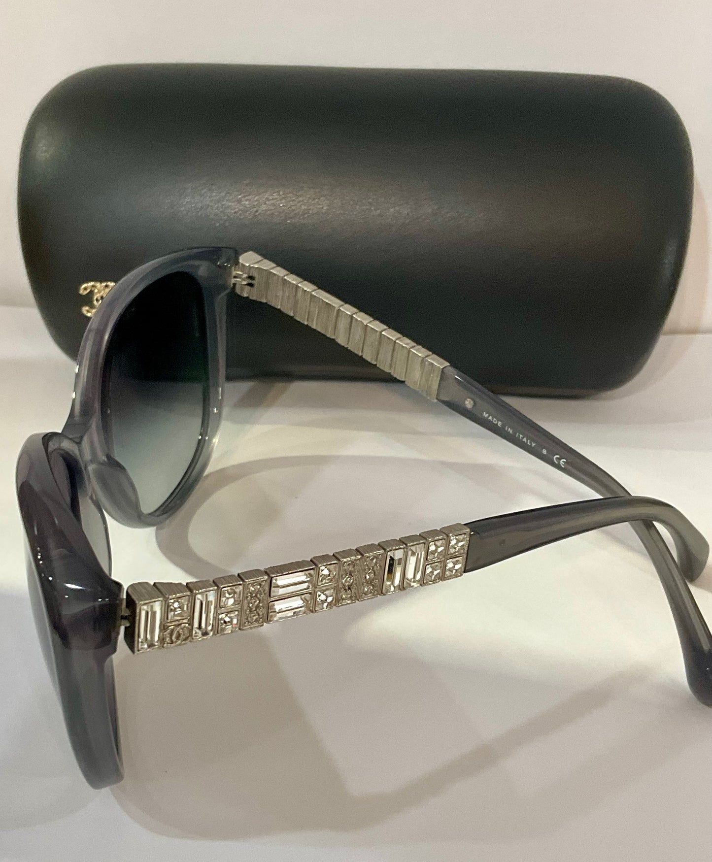 Chanel Crystal Bijou  Gray Sunglasses