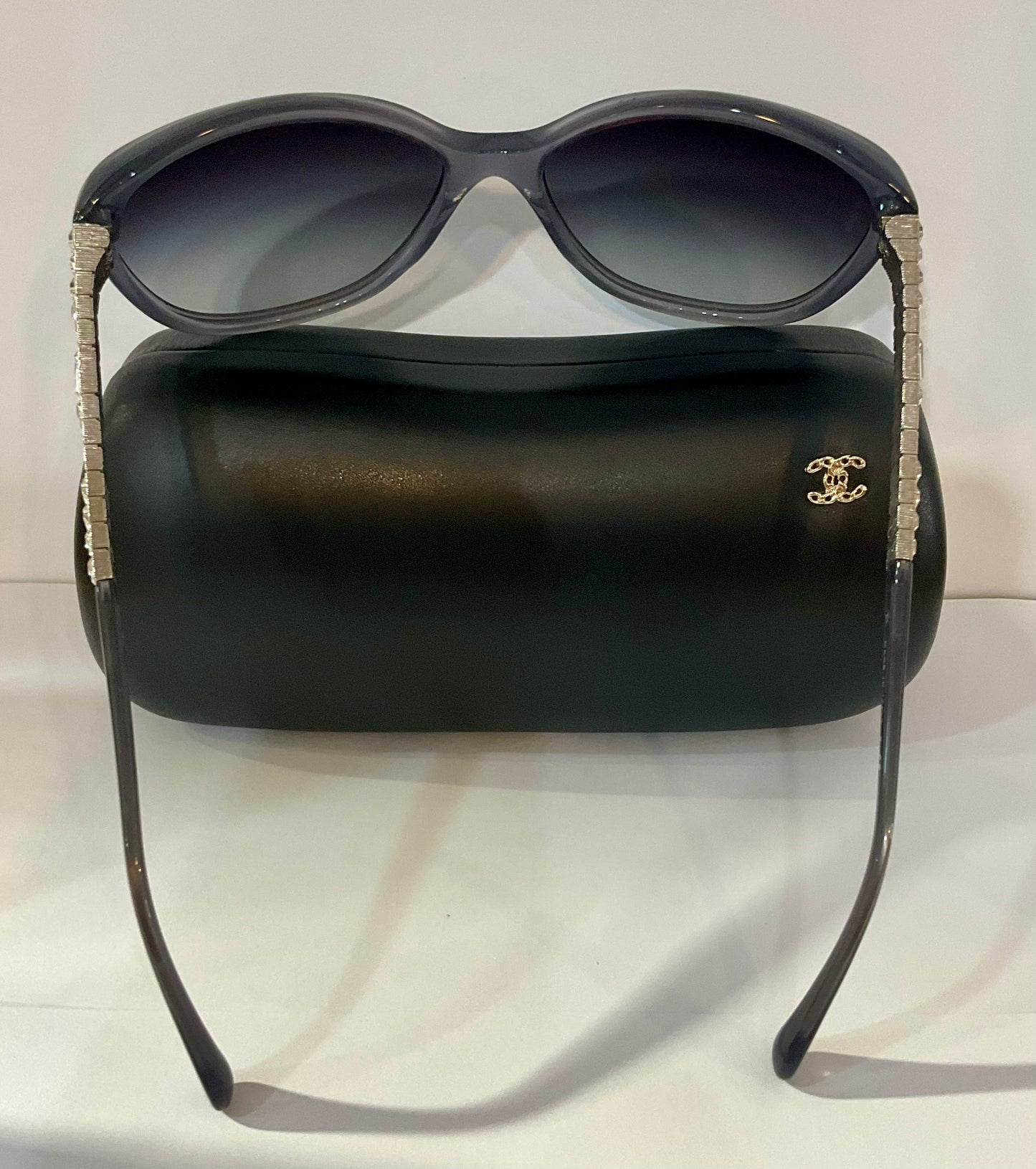 Chanel Crystal Bijou  Gray Sunglasses