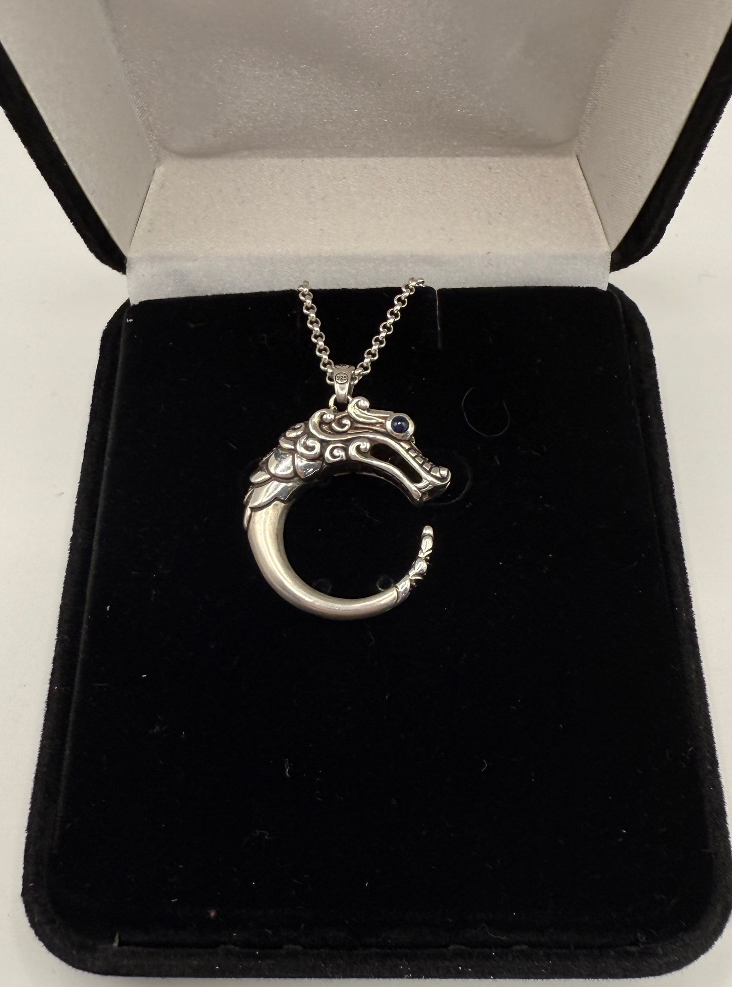 John Hardy Naga Dragon Sterling Silver & Sapphire Pendant