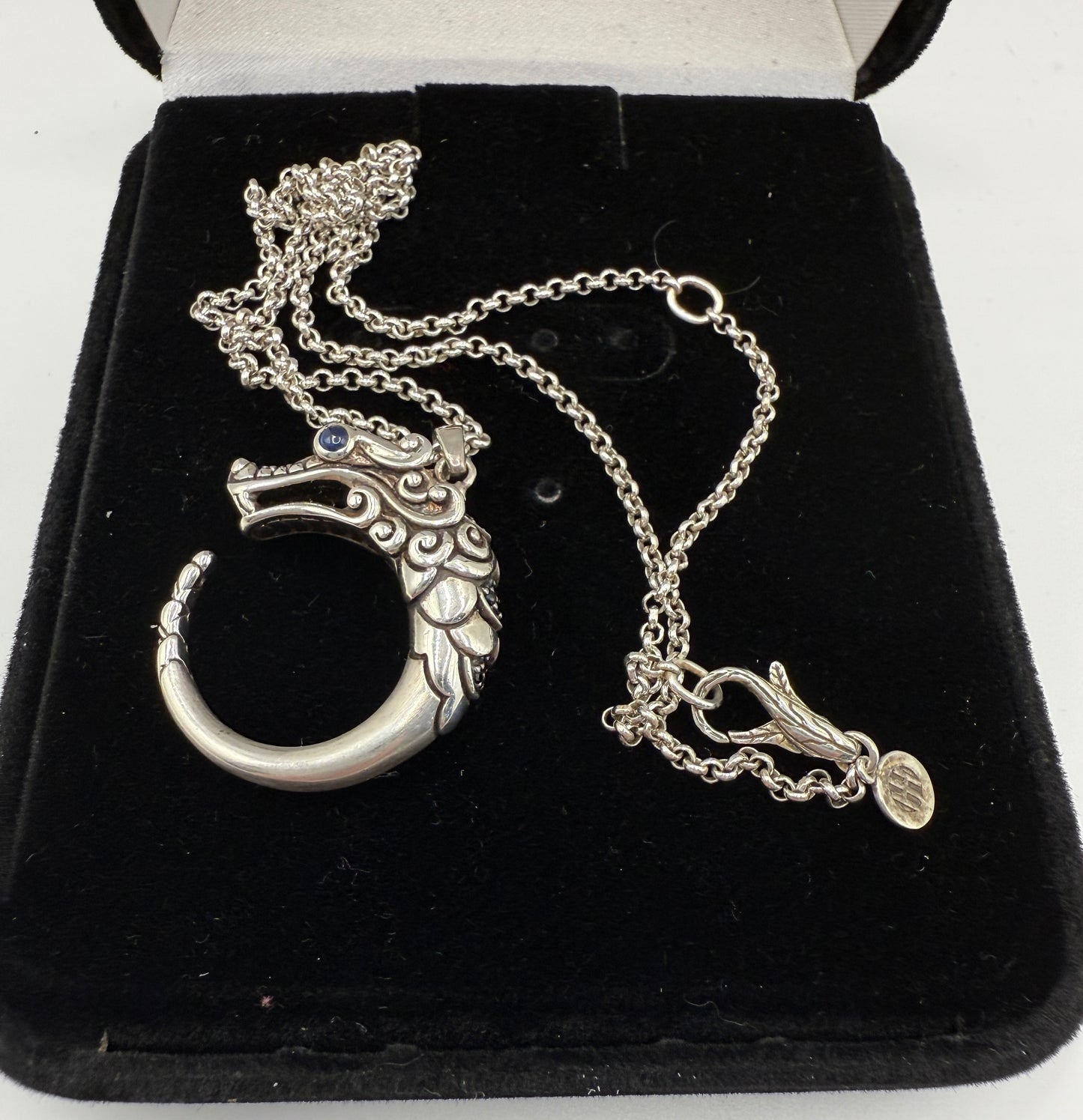 John Hardy Naga Dragon Sterling Silver & Sapphire Pendant