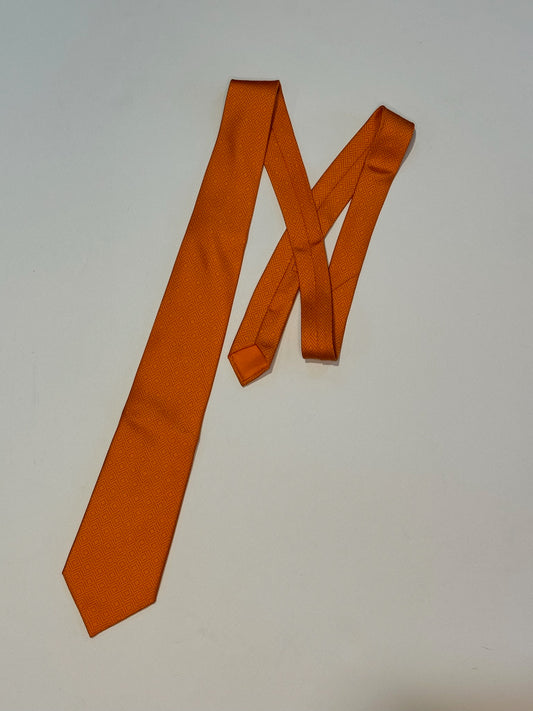 Hermes Orange Tie