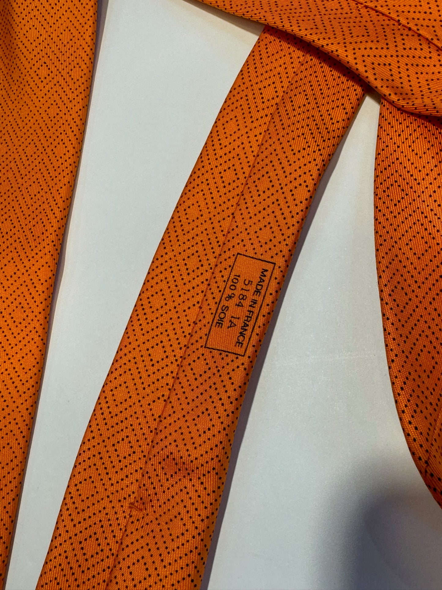 Hermes Orange Tie