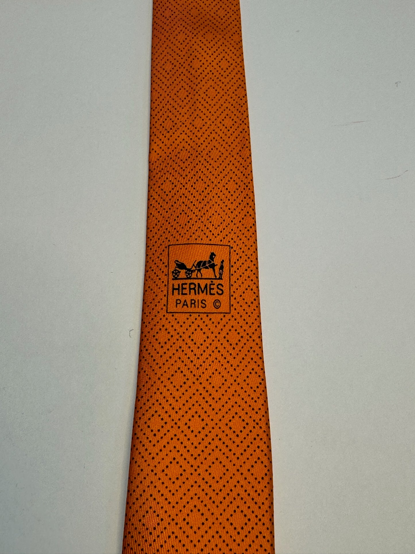 Hermes Orange Tie