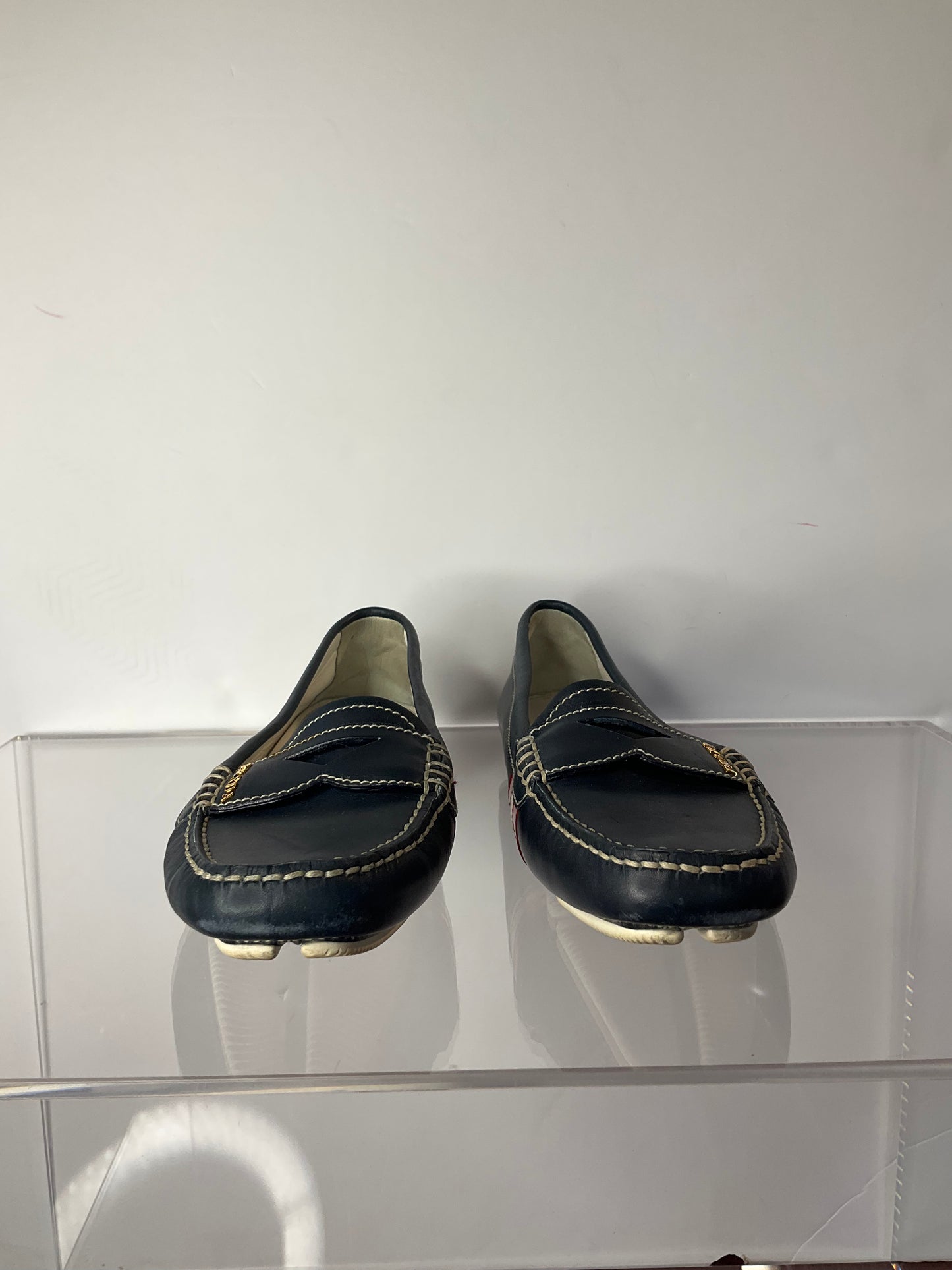 Prada Navy Loafers Size 36