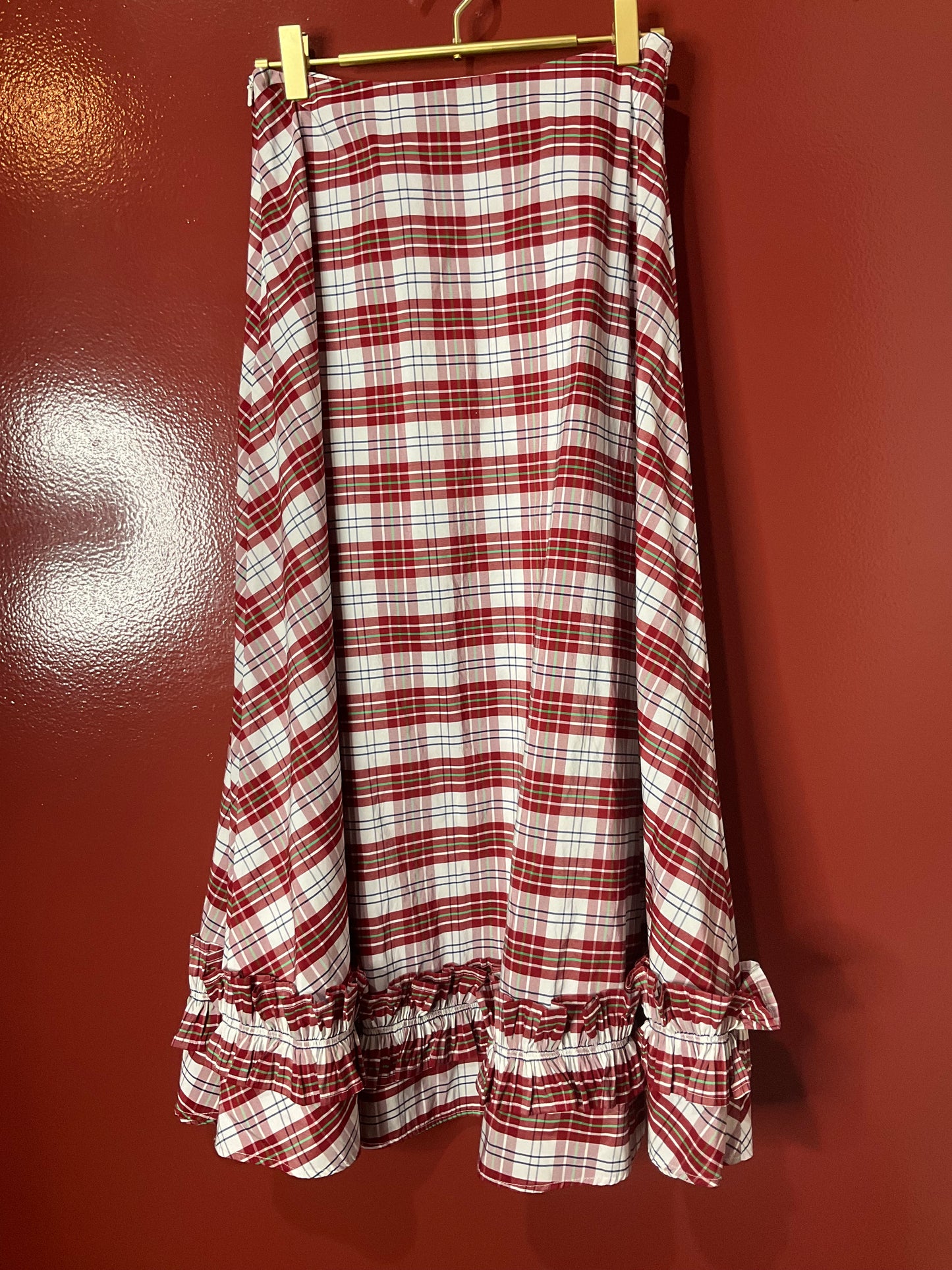 Molly Goddard Red Plaid Maxi Skirt 4