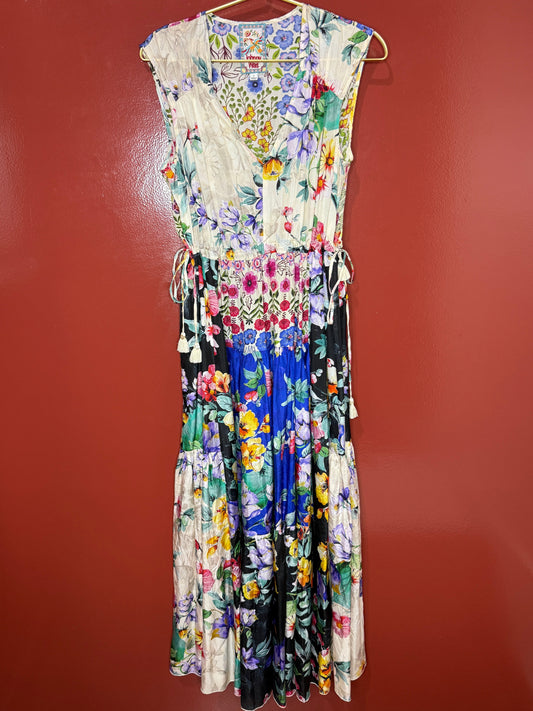 Johnny Was Silk Floral Dress S