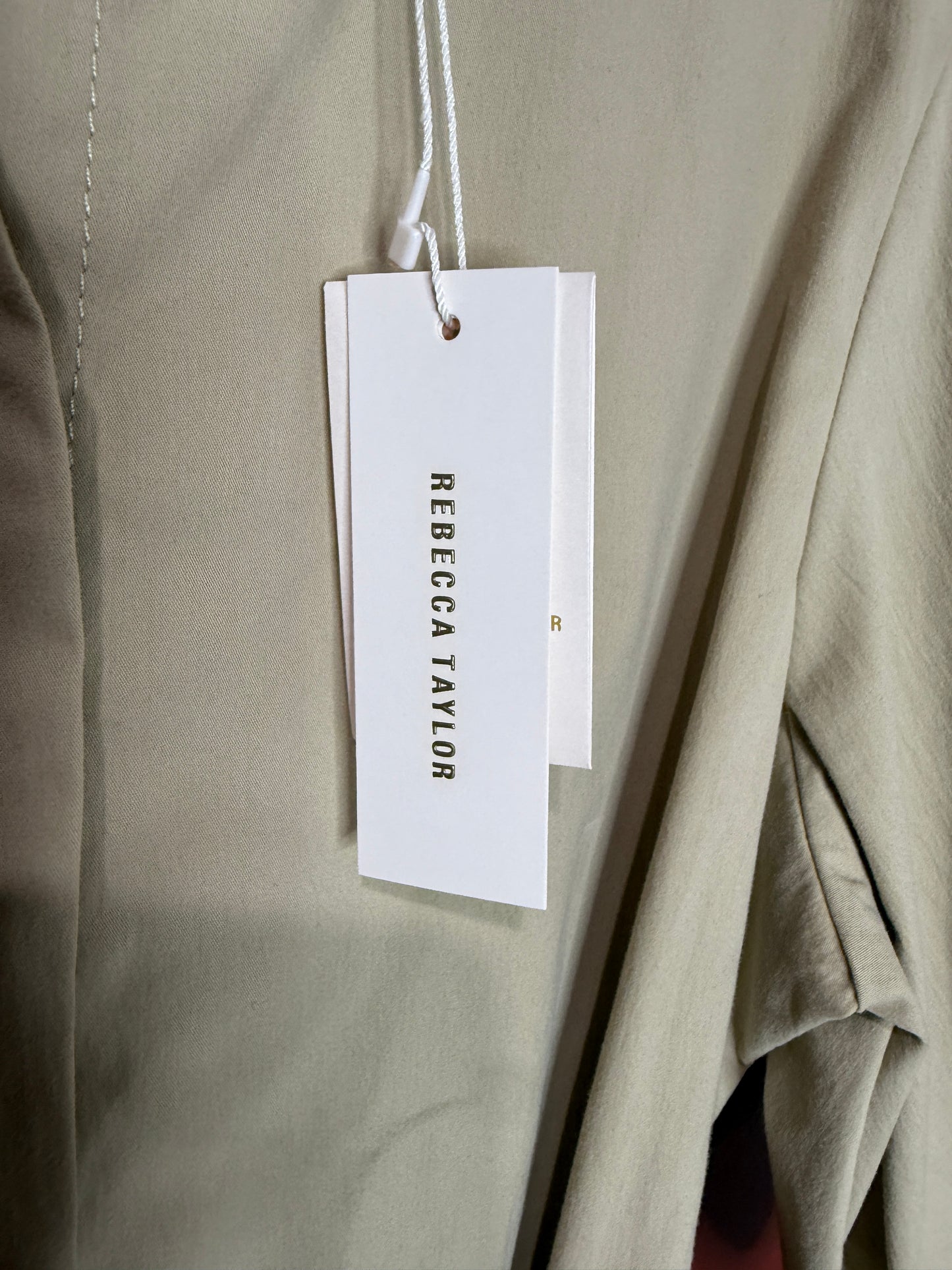 Rebecca Taylor Tie Waist Jumpsuit Khaki 4