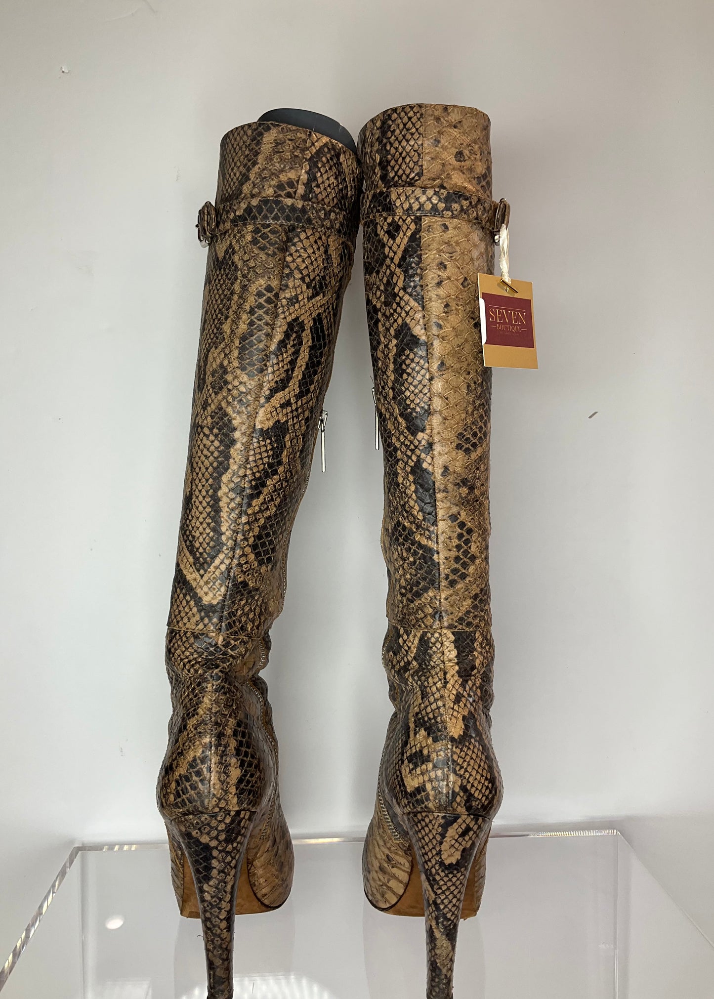 Donald Pliner Snakeskin Boots 8.5