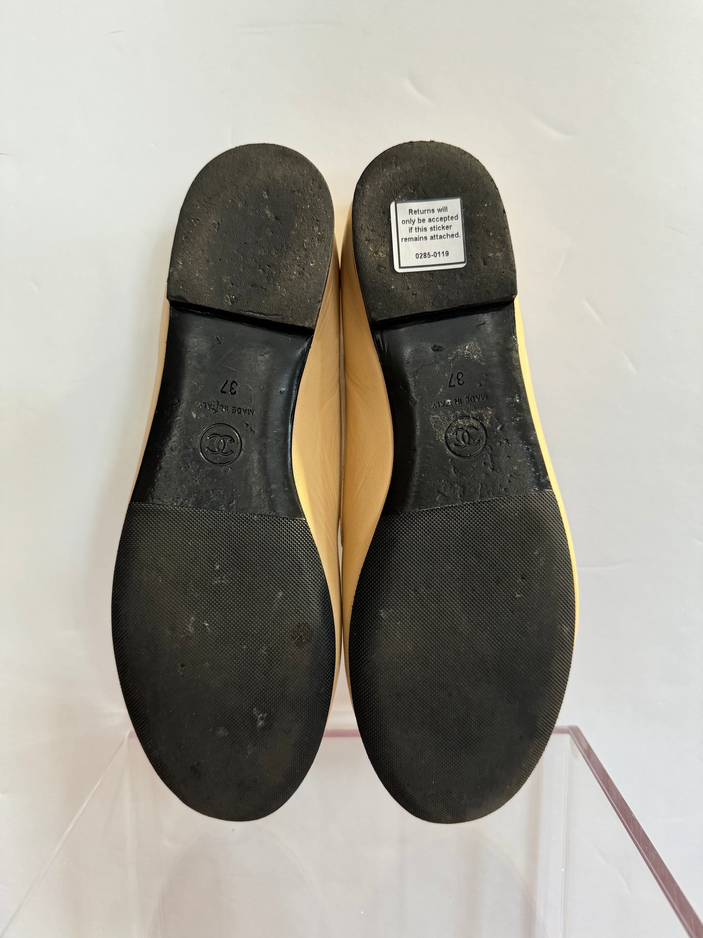Chanel Tan Loafers 37