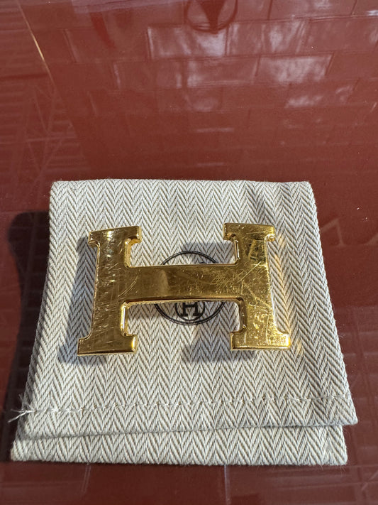 Hermes H gold buckle 6cm wide X 4 cm