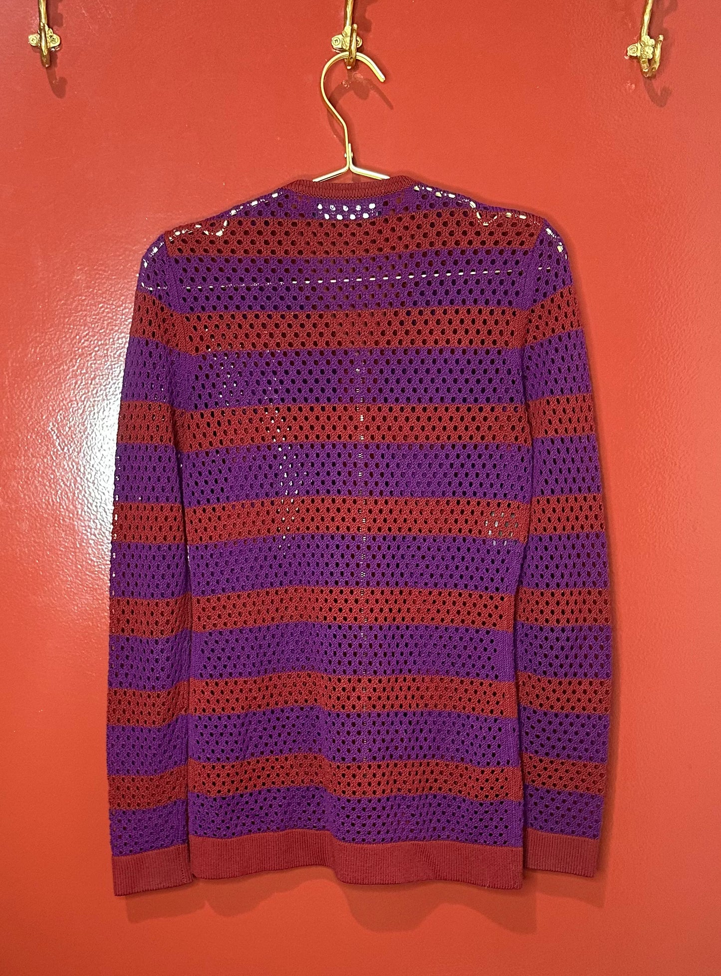 Derek Lam Purple and Red Zip Up Cardigan