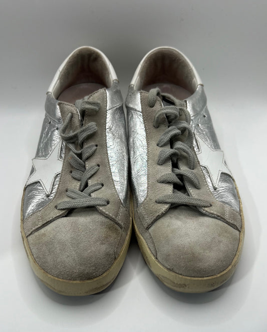 Golden Goose Silver Metallic Sneakers 37