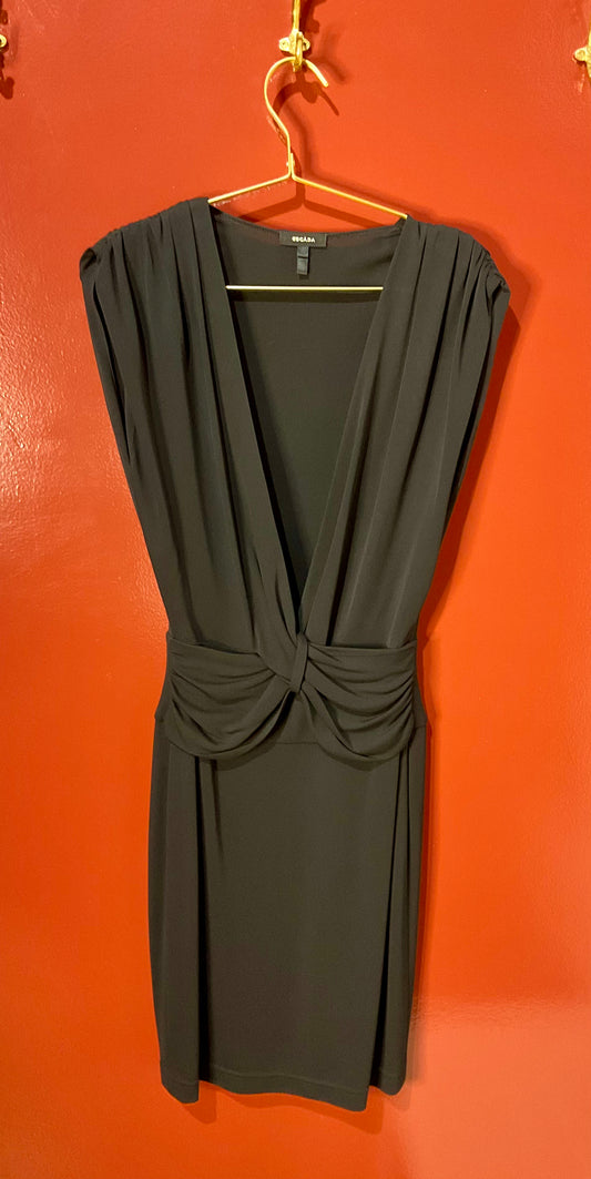 Black Escada V-Neck Dress 34