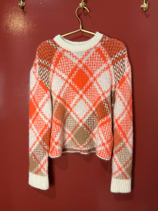 Maje Orange/Tan Sweater 1