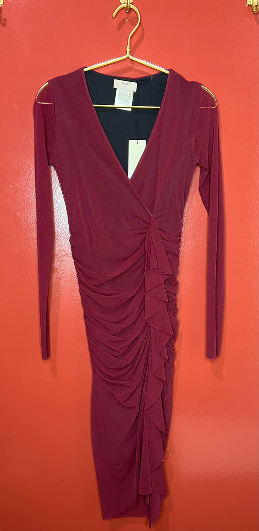 Fuzzi Wine Midi Dress M