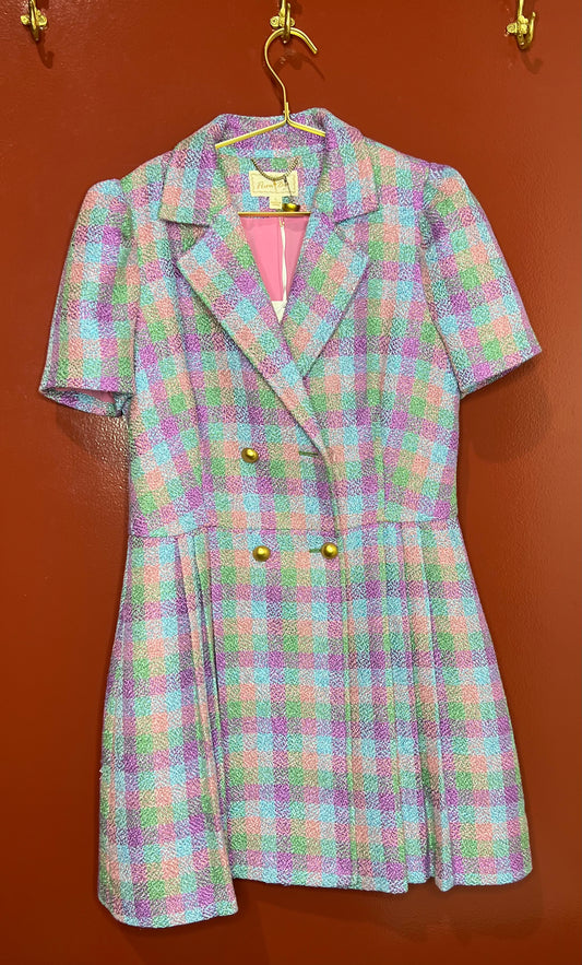 Flora Bea NYC Plaid Mini Dress L