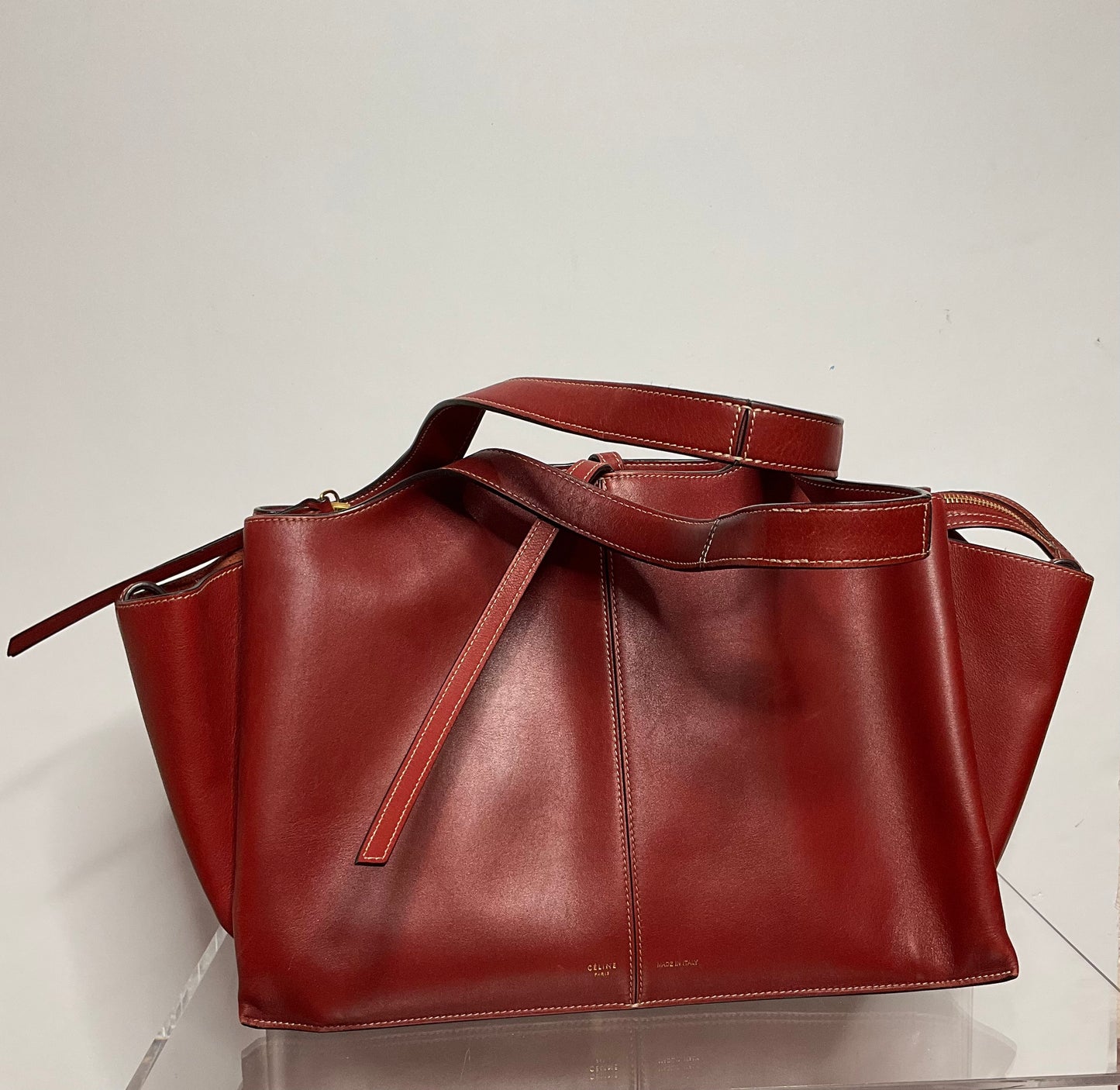 Celine Red Tri-Fold Bag