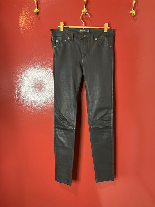 Polo Black Leather Pants 6