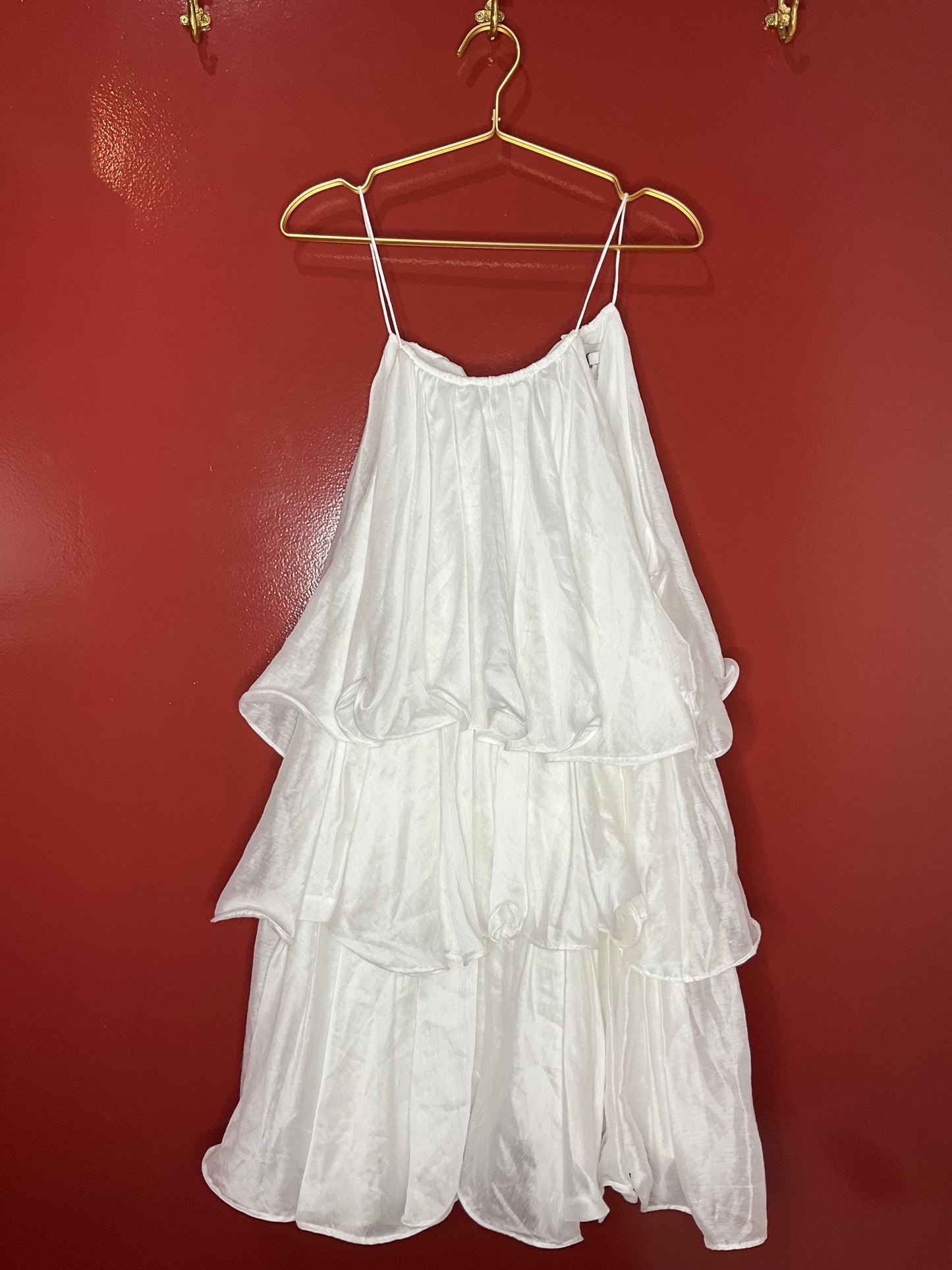 Aje White 3 Tier Ruffle Dress 10