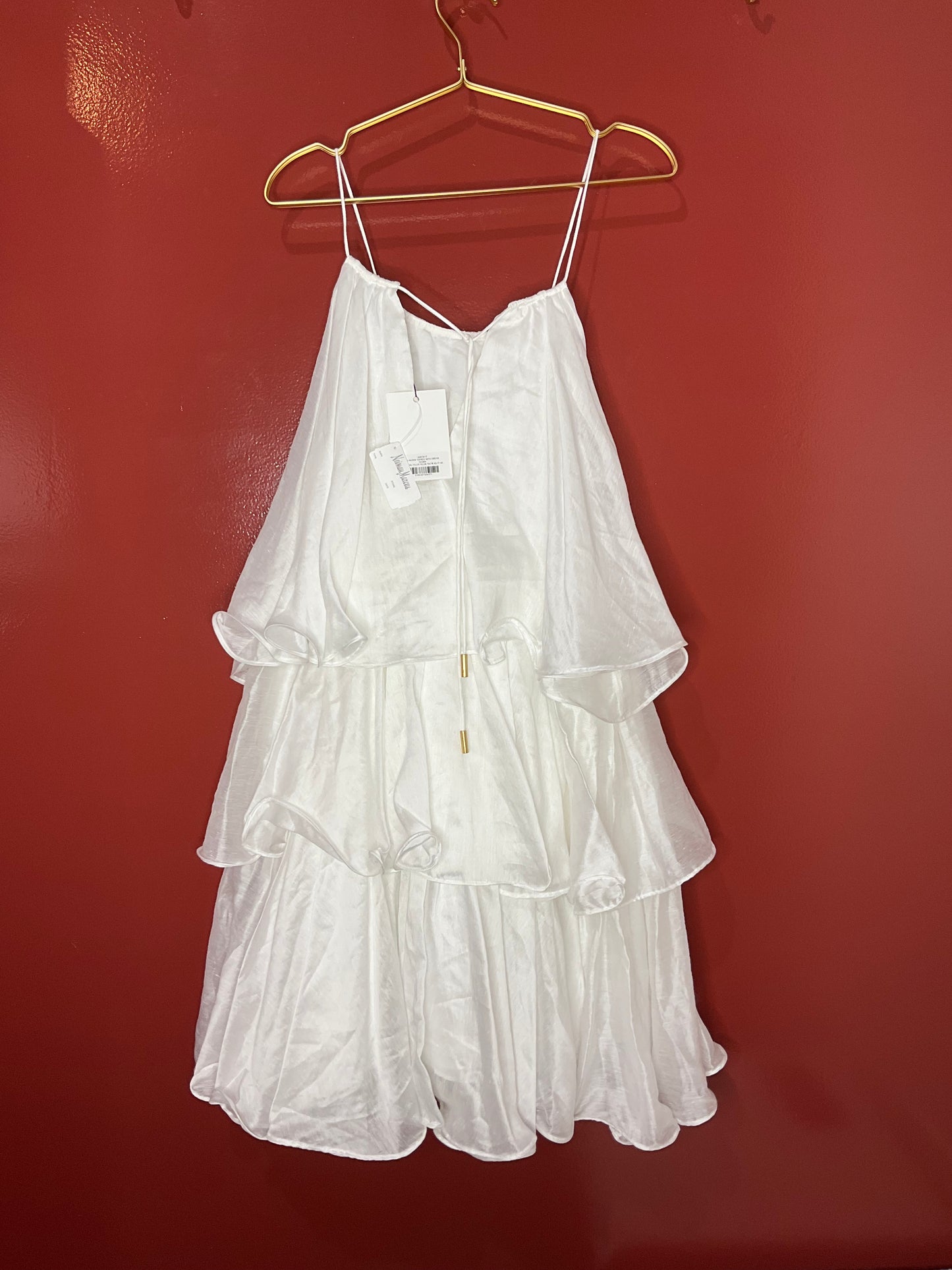 Aje White 3 Tier Ruffle Dress 10