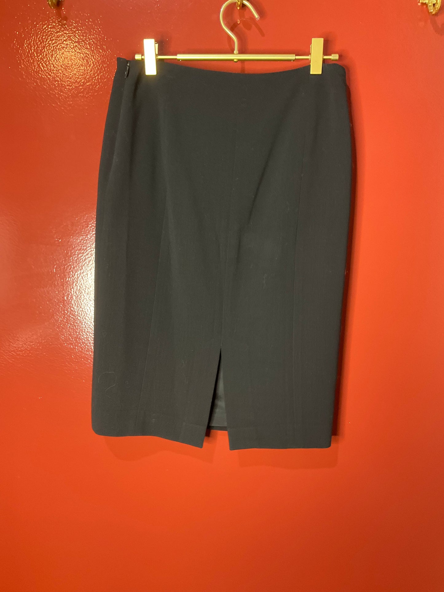 Ralph Lauren Black Label Black Wool Pencil Skirt 4