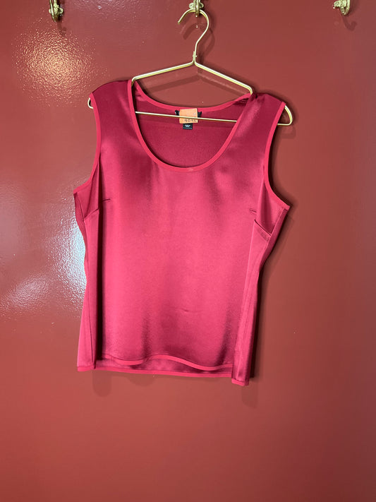 St. Johns Dark Red Silk Tank 10