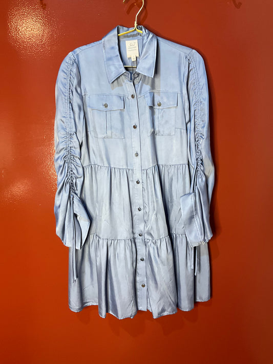 Cinq a' Sept Blue Mini Dress with Silver Buttons S