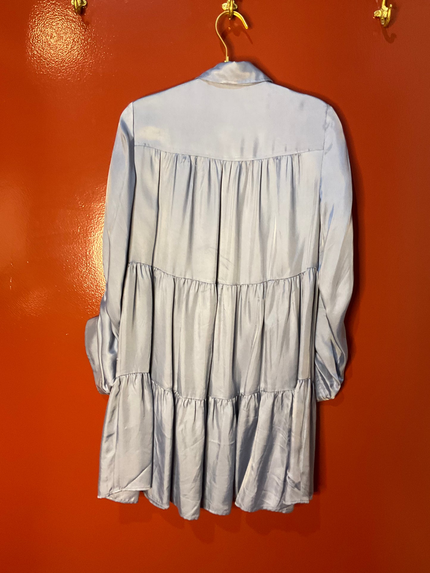 Cinq a' Sept Blue Mini Dress with Silver Buttons S