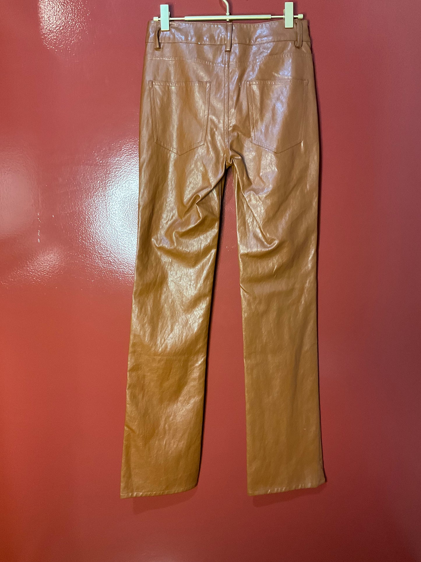 ALC Brown Vegan Leather Pant 0