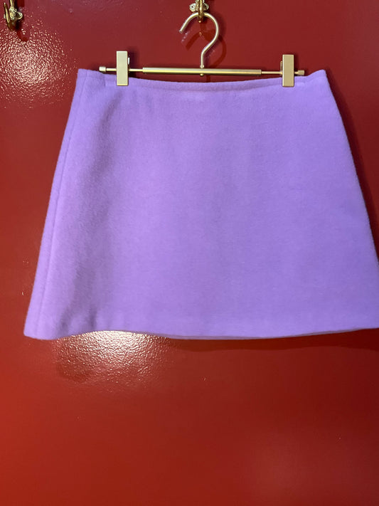 Patou Lilac Wool Mini Skirt 38