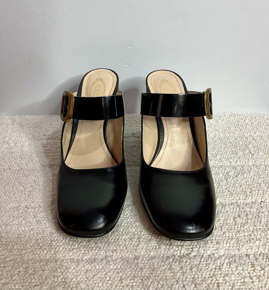 Tods Black Buckle Heel 37.5