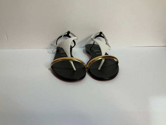Louboutin Black/White Athinita Flat 37