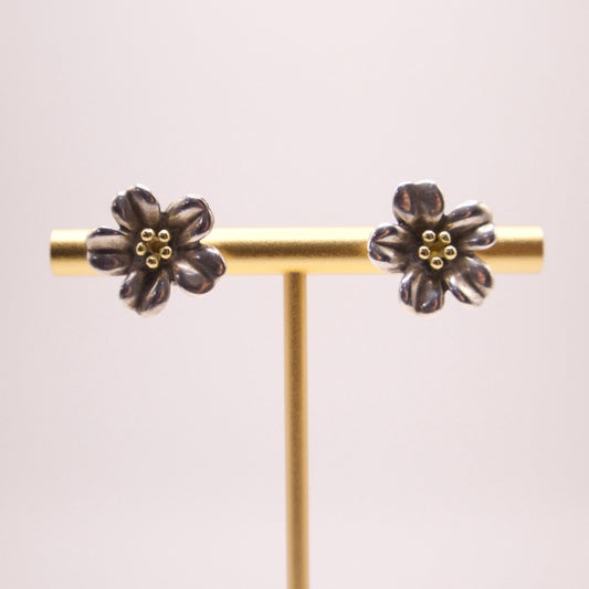 James Avery Silver/Gold Flower Earrings