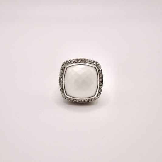 David Yurman White Ring Chalcedony + Diamond Albion