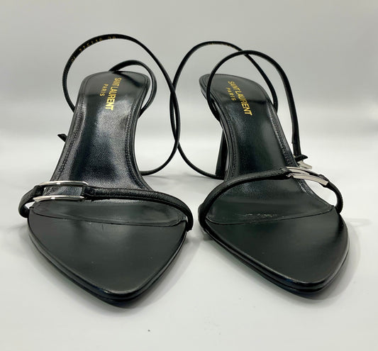 YSL Black Nero Kitty Heels 38
