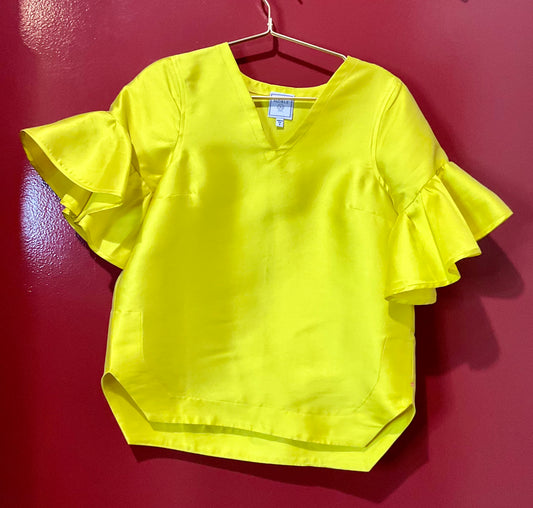 Noble 31 Yellow Ruffle Sleeve Top S