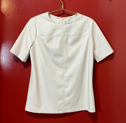 Trina Turk Cream Leather Top S