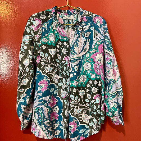 Maria Cher Purple/Blue Floral Top M