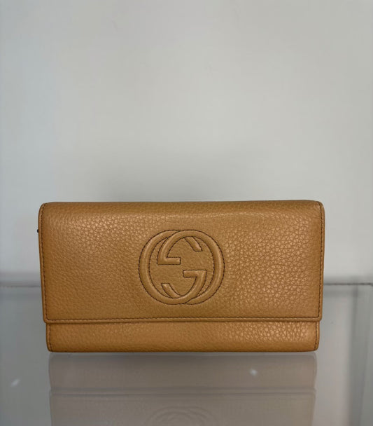 Gucci GG Beige Folding Wallet