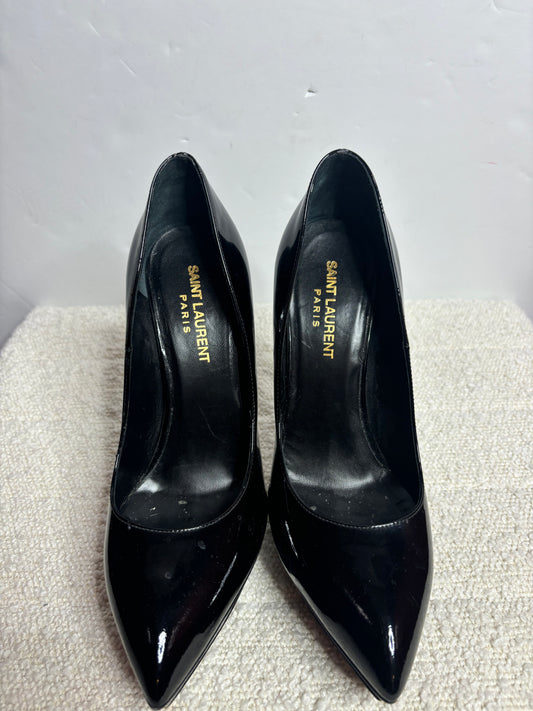 Yves Saint Laurent Black Patent Platform 38