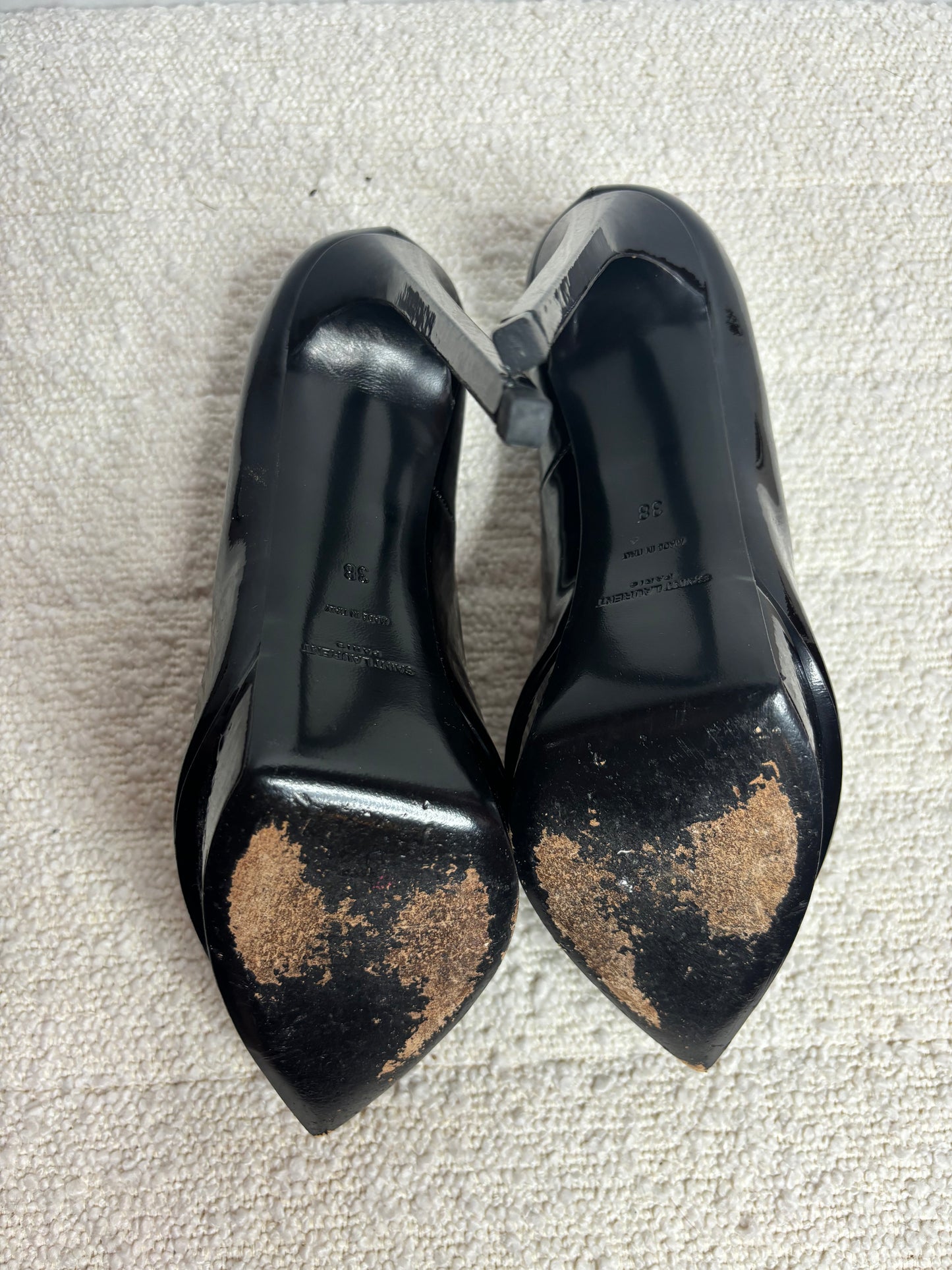 Yves Saint Laurent Black Patent Platform 38