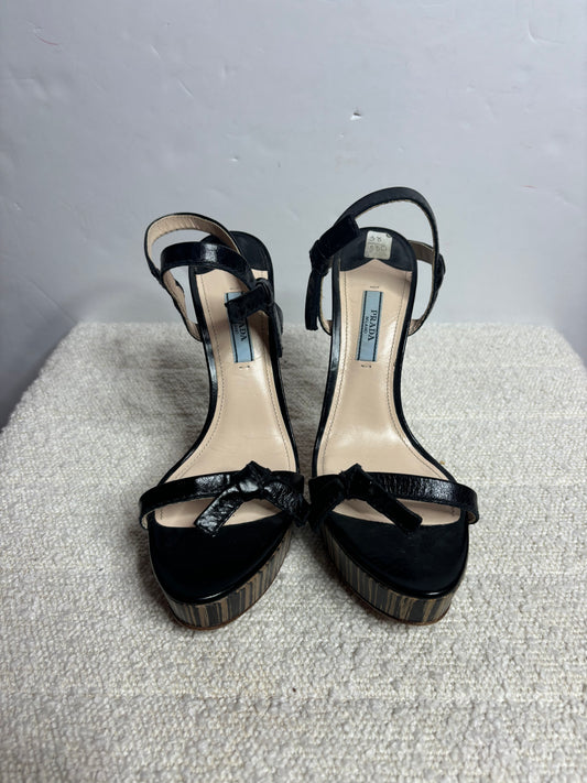 Prada Black Sing Back Heels