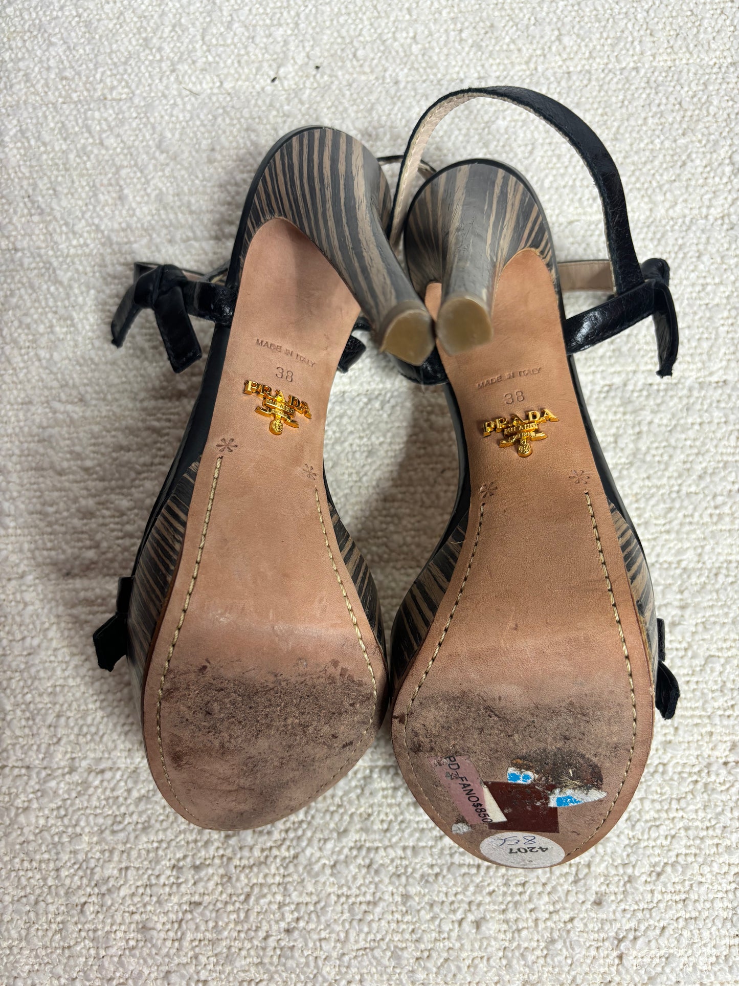 Prada Black Sing Back Heels