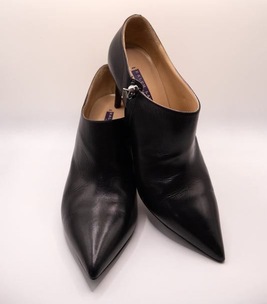 Ralph Lauren Purple Label Black Leather Ankle Boot 39