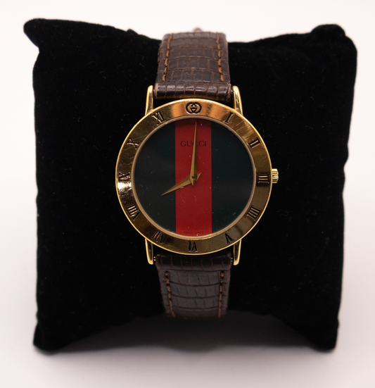 Gucci red and blue, leather Watch