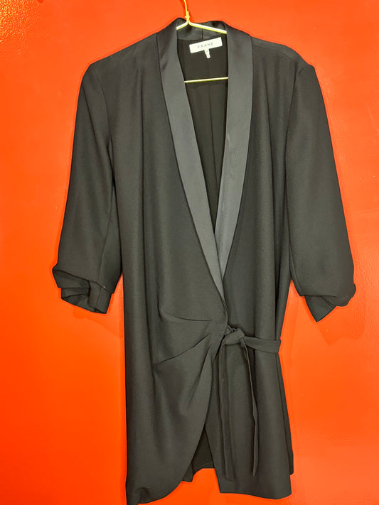 Frame Black Suede Tie Blazer Dress