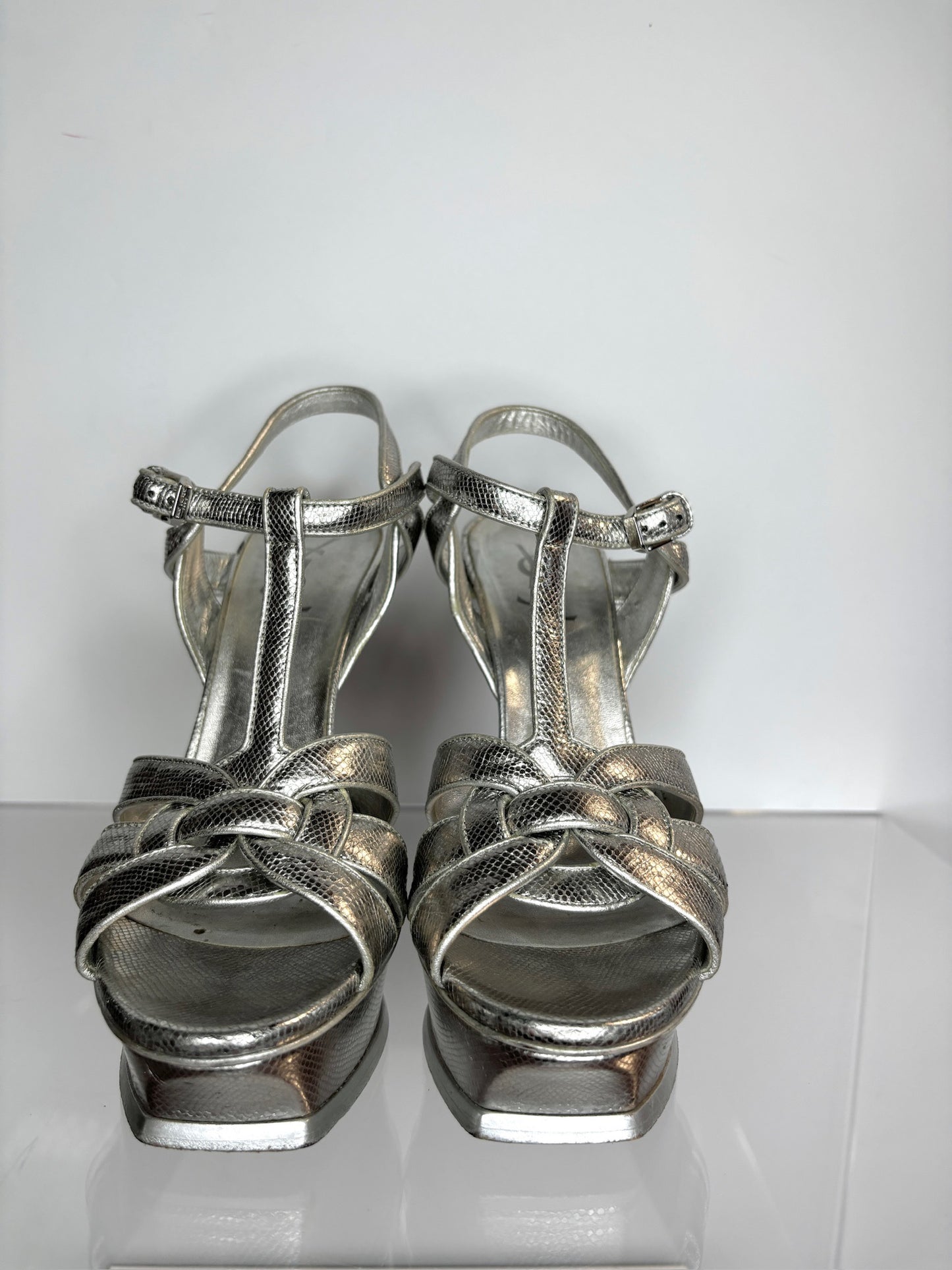 YSL Heels Platform Silver 39