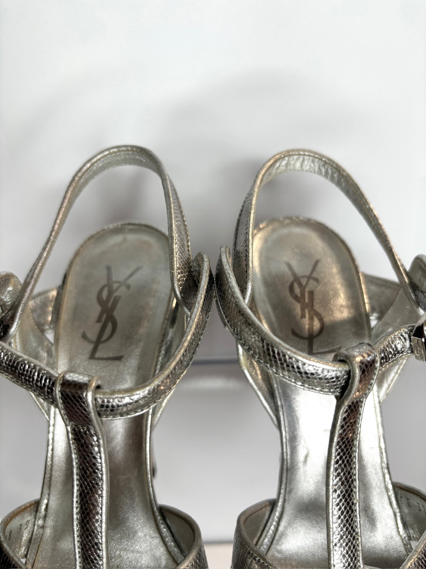 YSL Heels Platform Silver 39