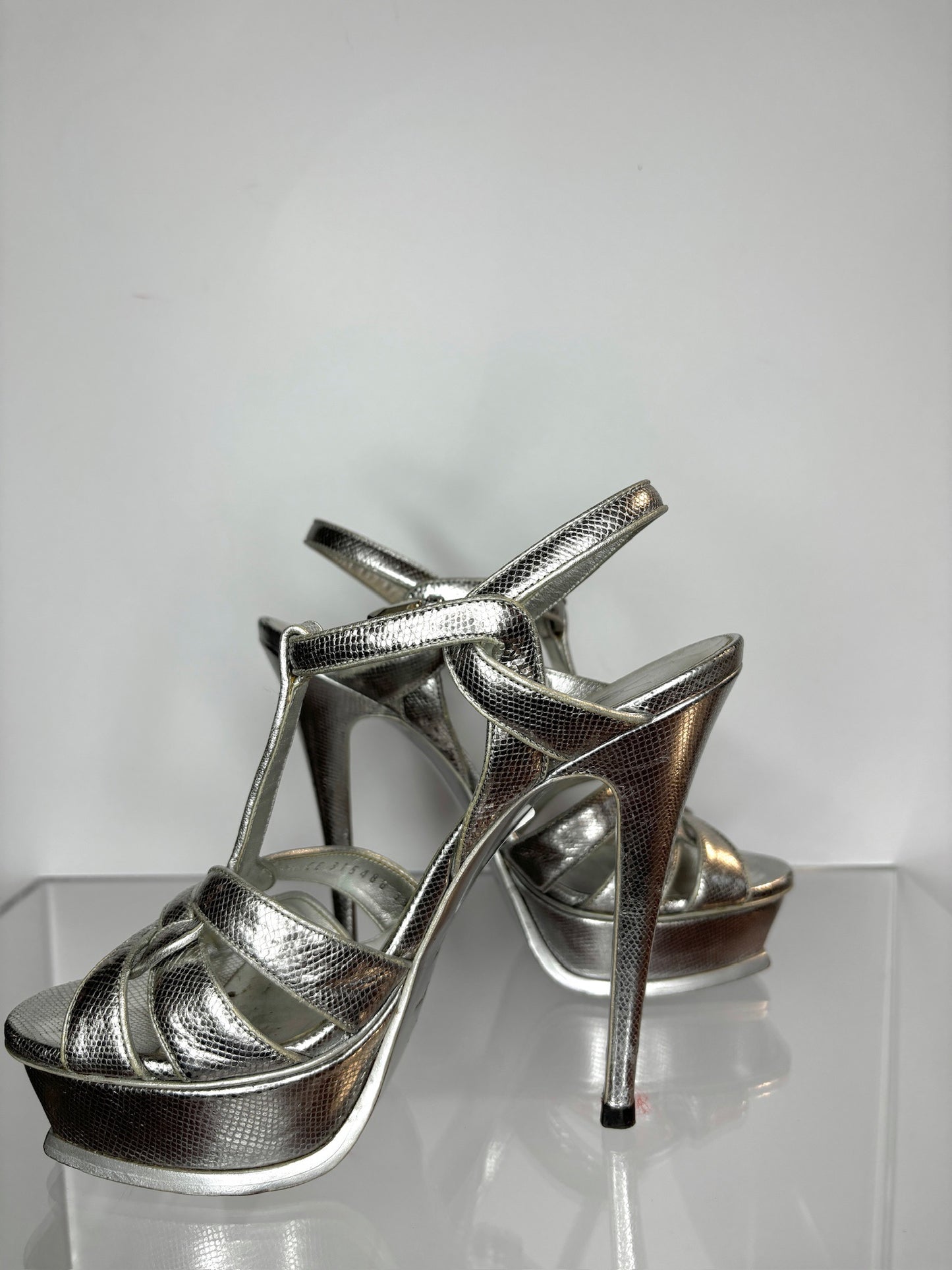 YSL Heels Platform Silver 39