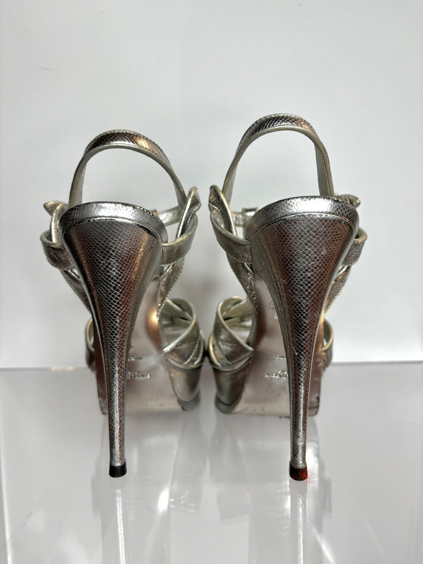 YSL Heels Platform Silver 39